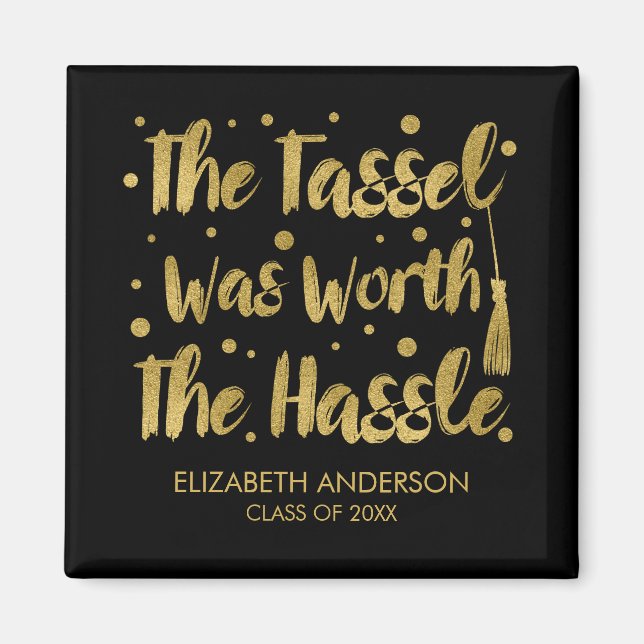 Aimant Faux Gold Tassel Graduation (Devant)