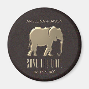 Aimant Faux Gold Wedding Enregistrer La Date Invitation