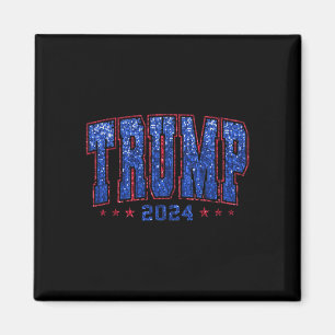 Aimant Faux Sequins Trump 2024 Président Make America Tru
