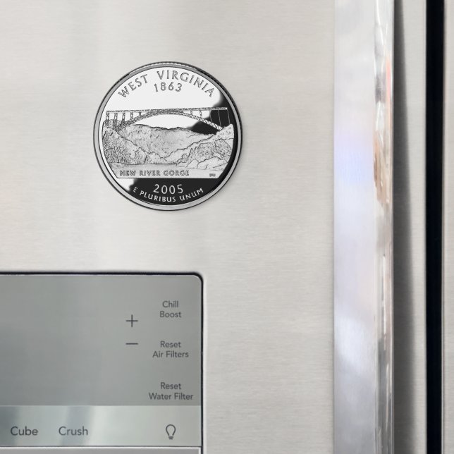 Aimant Faux West Virginia State Quarter (In situ (réfrigérateur))