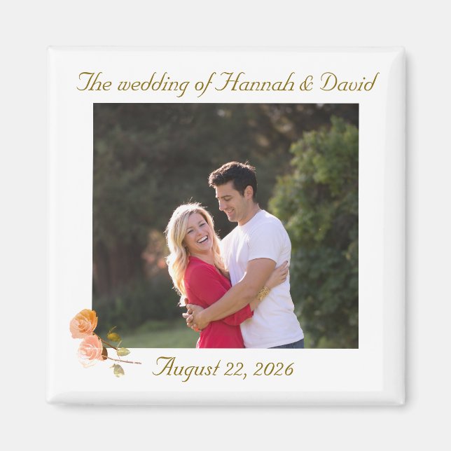 Aimant Faveur de mariage photo personnalisable (Devant)