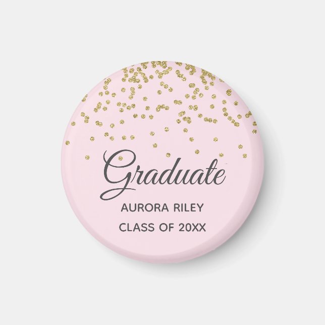 Aimant Faveur de remise de diplôme Confetti Paillettes Ro (Devant)