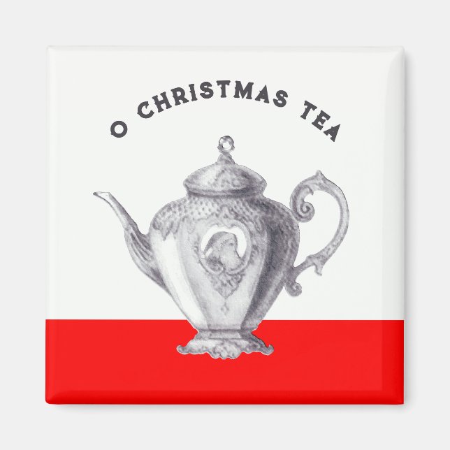 Aimant Faveurs de fête de thé de Noël (Devant)