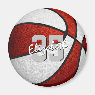 Aimant faveurs de fête d'équipe de basketball rouge blanc