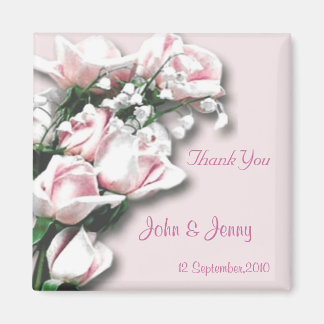 Aimant Favor de mariage Roses roses tendres
