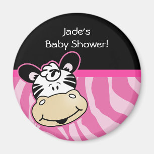 Aimant Favori de Baby Shower Zèbre avec rayures de Zèbre