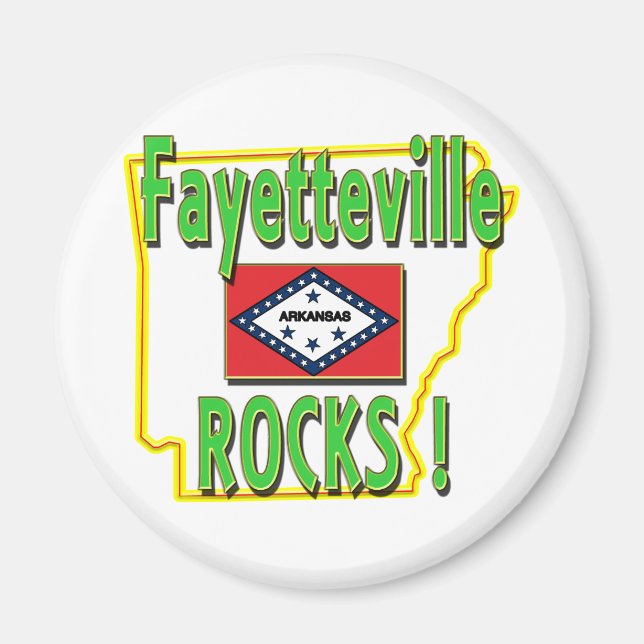 Aimant Fayetteville Rocks ! (green) (Devant)