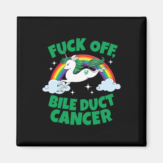 Aimant Fck Off Bile Ducky Cancer Fun Citation Avec Unicor (Devant)