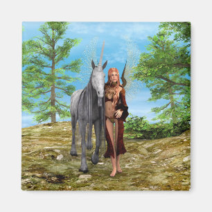 Aimant Fée avec licorne