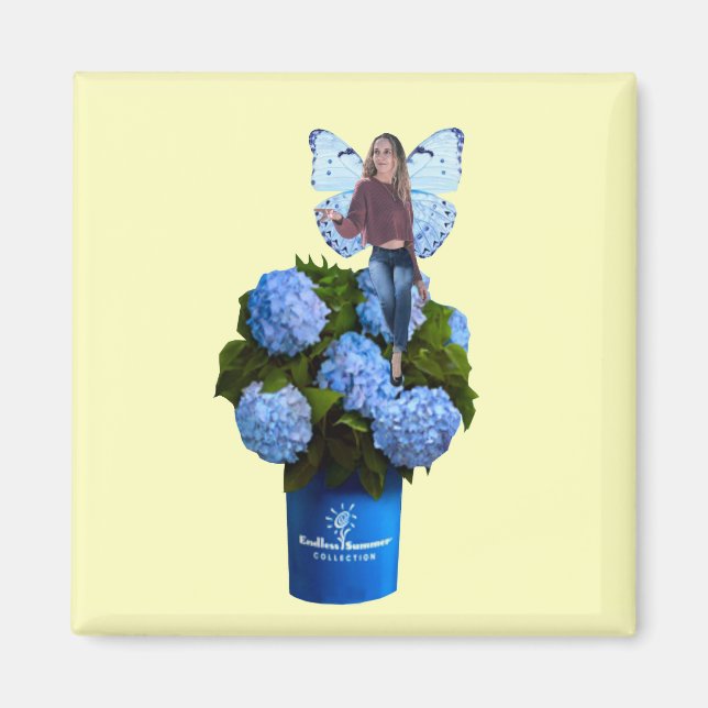 Aimant Fée bleue sur l'aimant Peonies (Devant)