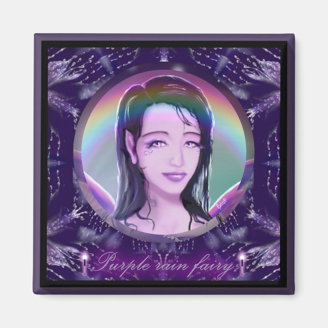 Aimant Fée de pluie violette (Devant)