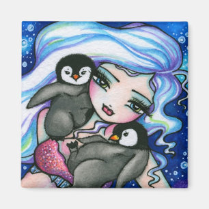 Aimant Fée d'imaginaire de pingouins de bébé de sirèn
