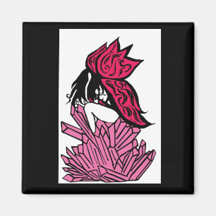 Aimant Fée en cristal rose
