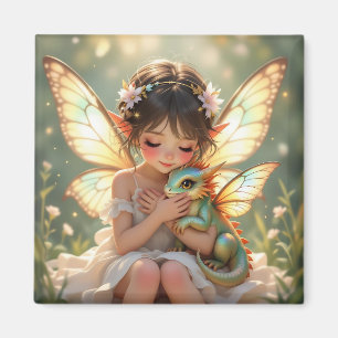 Aimant Fée et Dragon Chibi Anime Conte de Fées