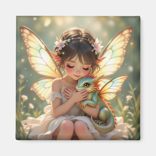 Aimant Fée et Dragon | Chibi Anime Conte de Fées (Devant)