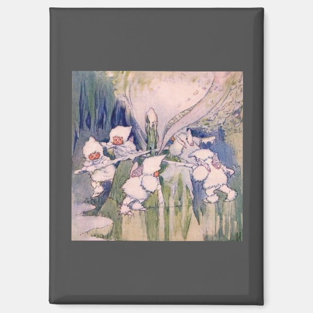 Aimant Fées de la neige faisant de la neige (Recto)