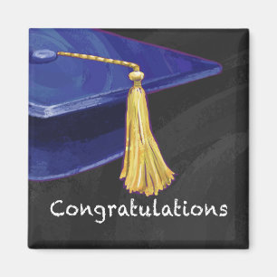 Aimant Félicitations bleu et noir