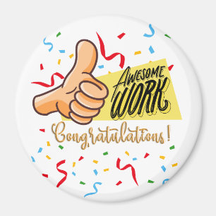 Aimant félicitations de travail impressionnantes