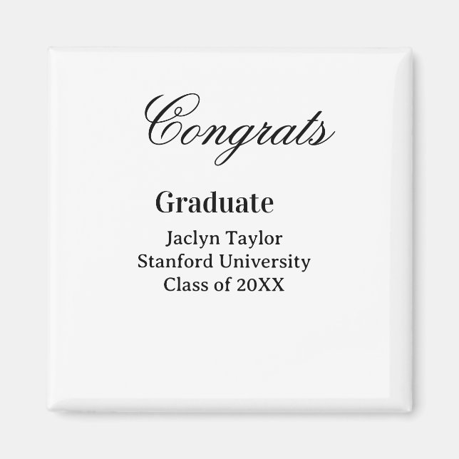 Aimant Félicitations diplôme nom université nom promotion (Devant)