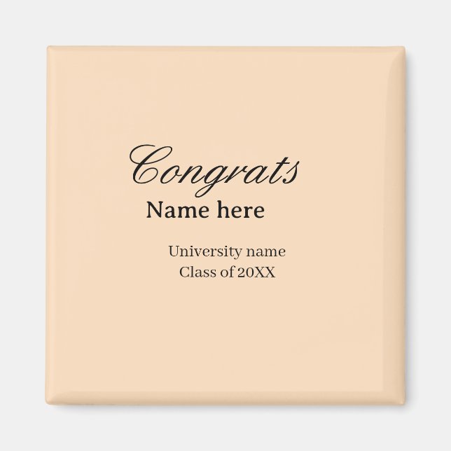 Aimant Félicitations diplômé nom université promotion 20X (Devant)