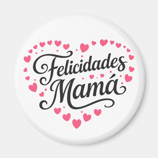 Aimant Felicitations Maman Joyeuse Fête des Mères Calligr (Devant)