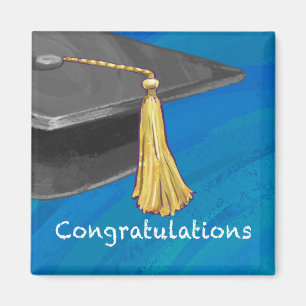 Aimant Félicitations noir et bleu