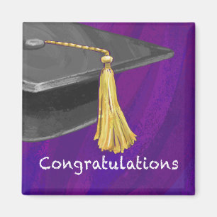 Aimant Félicitations noir et pourpre