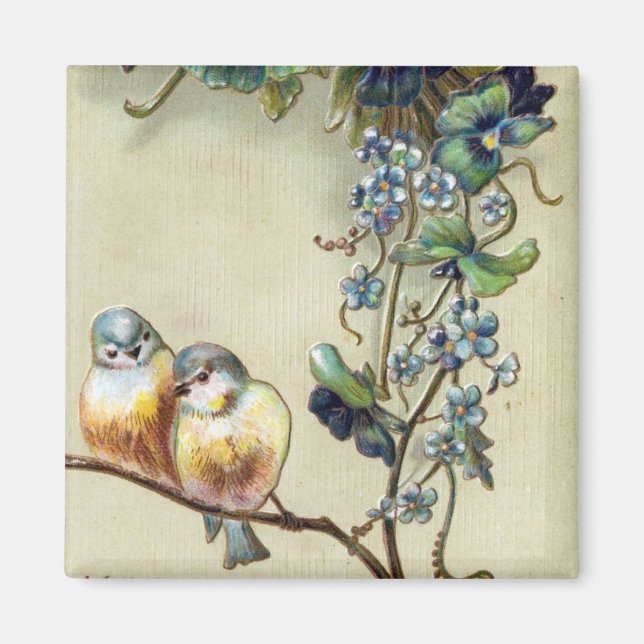 Aimant Félicitations Vintages Birds (Devant)