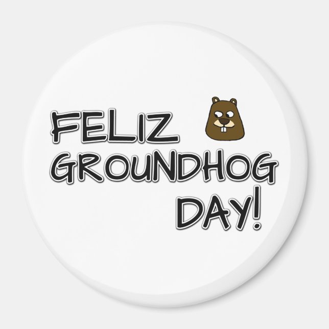 Aimant Feliz Jour de la Marmotte ! (Devant)