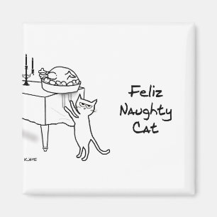 Aimant Feliz Naughty Chat - Funny Chat Noël