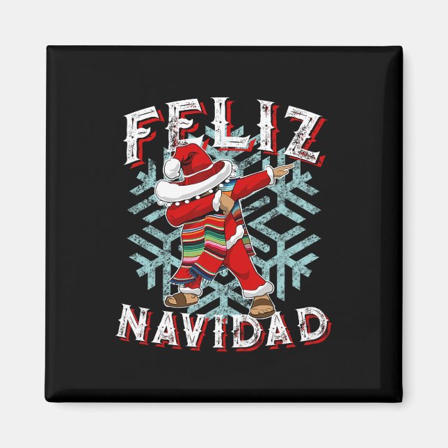 Aimant Feliz Navidad Dabbing Noël Sombrero (Devant)