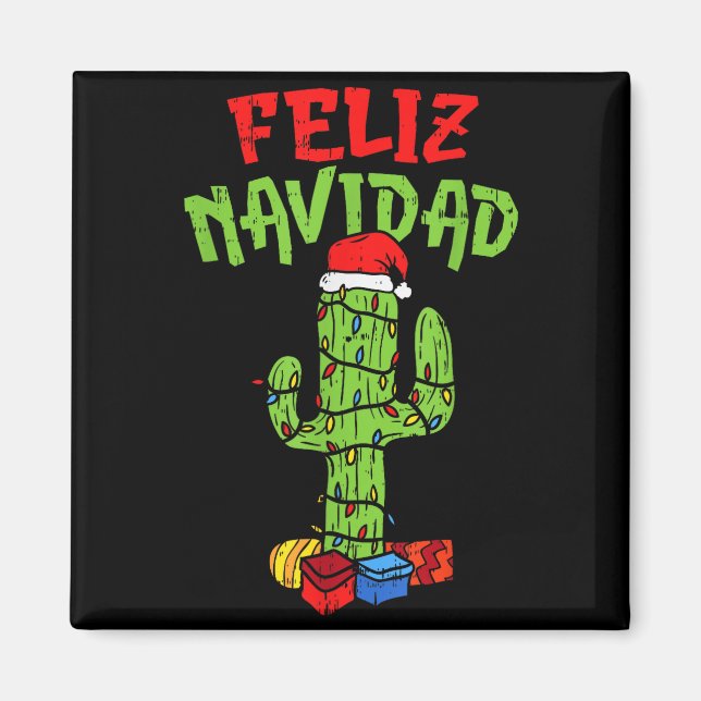 Aimant Feliz Navidad Shirt Mexican Christmas Cactus Xmas  (Devant)