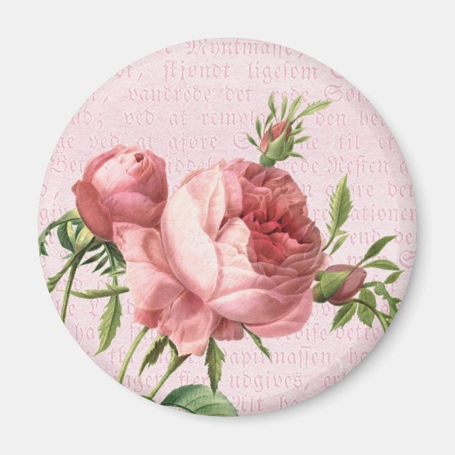 Aimant Feminine et belle vintage rose rose (Devant)