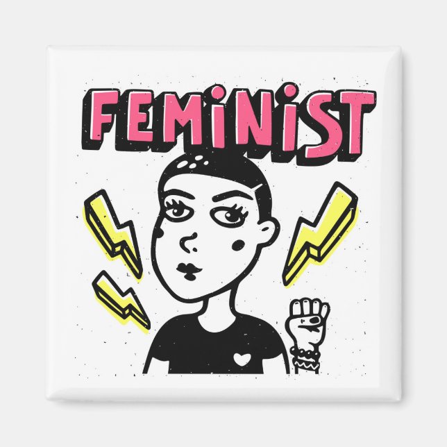 Aimant Feminist Pop Art Girl (Devant)