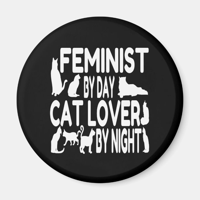 Aimant Feministe Amoureux des chats (Devant)