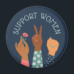 Aimant Feministe féministe "Soutenir les femmes"<br><div class="desc">"Soutenez les femmes" Design féministe.</div>