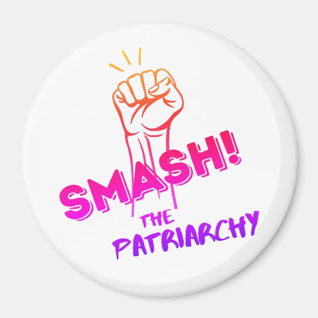 Aimant féministe - Smash the Patriarchy - coloré (Devant)