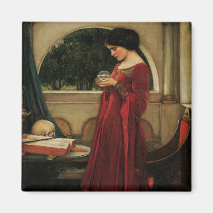 Aimant Femme à la boule de cristal, peinture de Waterhous