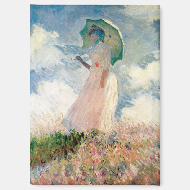 Aimant Femme à l'ombrellle peinture de Claude Monet (Recto)