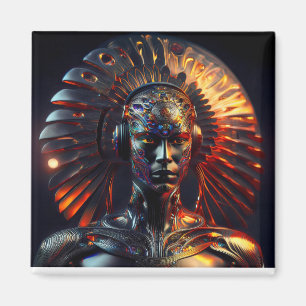 Aimant Femme Alien Avec Coiffure En Métal