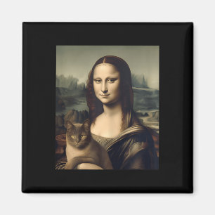 Aimant Femme Amoureux des chats Mona Lisa Cat Kitten