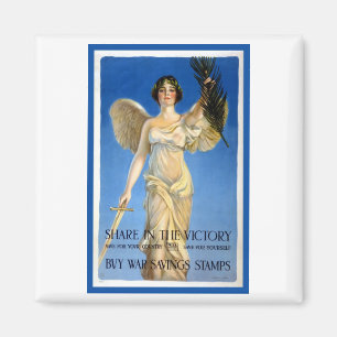Aimant Femme ange patriotique vintage, achetez des bons d