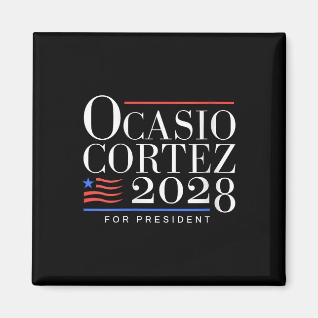 Aimant Femme Aoc Pour Président 2028 V-neck (Devant)
