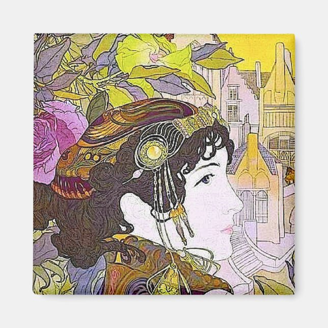 Aimant Femme Art Nouveau (Devant)