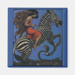 Aimant Femme Art Nouveau Zèbre Vintage Life 1922