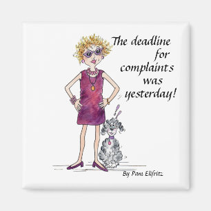 Aimant Femme assertive aquarelle caricature humour