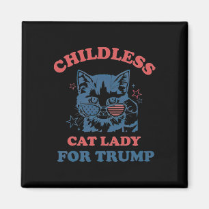 Aimant Femme Au Chat Sans Enfant Pour Trump Élection Drôl