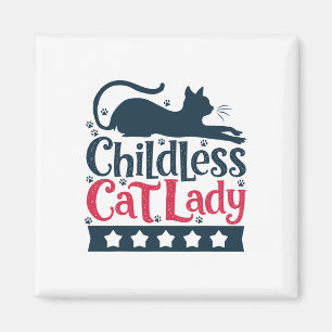 Aimant Femme au chat sans enfants Voter Vintage Enfant sa