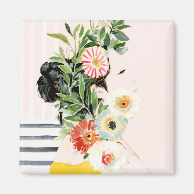 Aimant Femme aux fleurs (Devant)