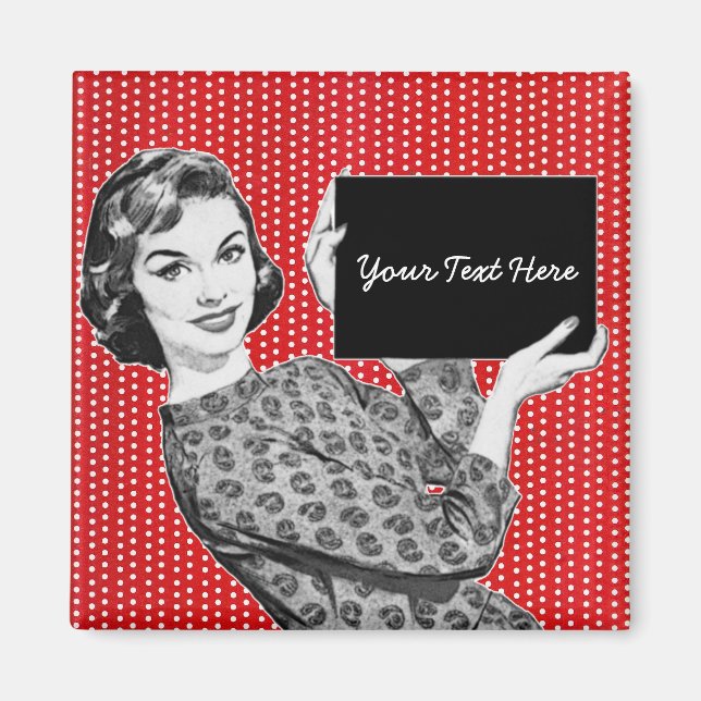 Aimant Femme aux signes des années 1950 (Devant)